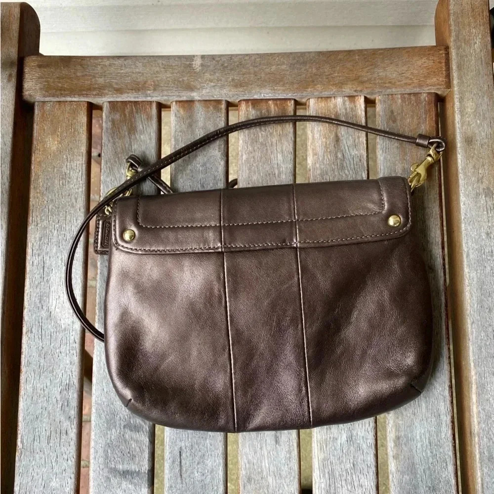 Coach Metallic Crossbody Leather Purse - Picture 5 of 8